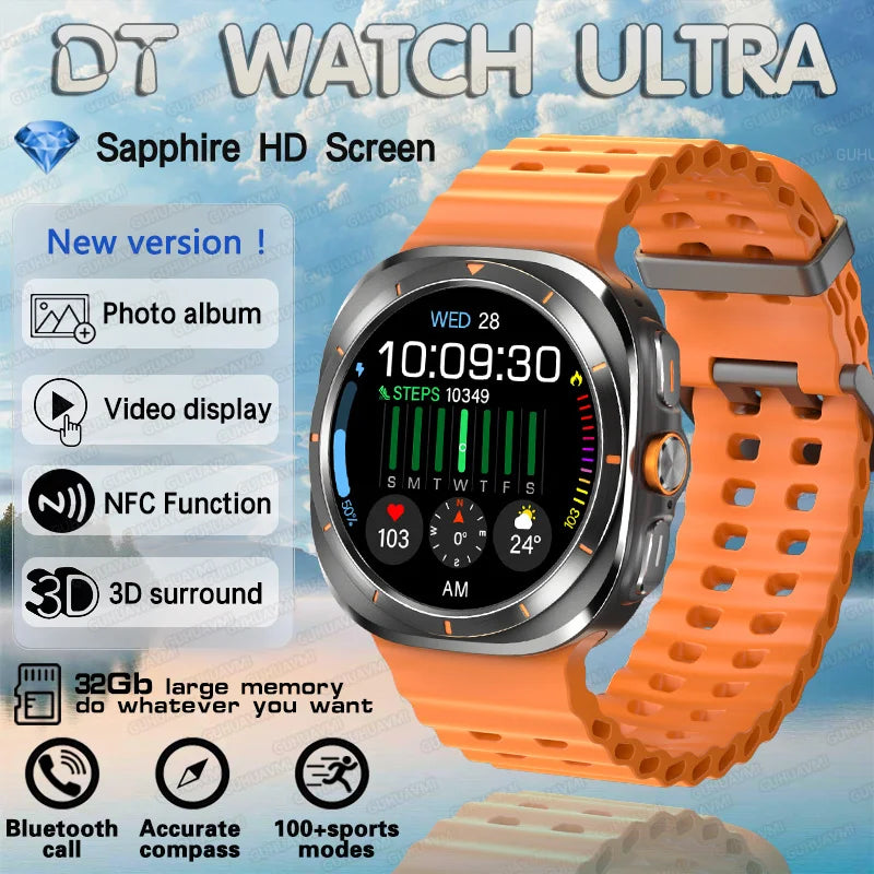 2025 New Watch 7 Ultra Smart Watch Men 32GB Memory Video GPS NFC 47mm AMOLED Fitness