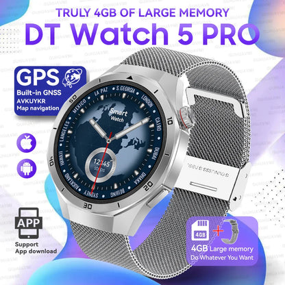 Urban Gear  2025 New Watch DT5pro Smart Watch Men 4GB Memory GPS Google Maps App Store Video