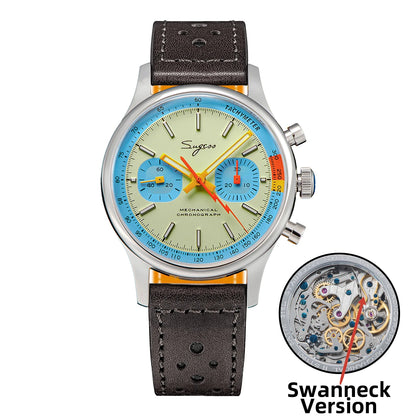 Sugess Men Mechanical Chronograph Seagull ST19