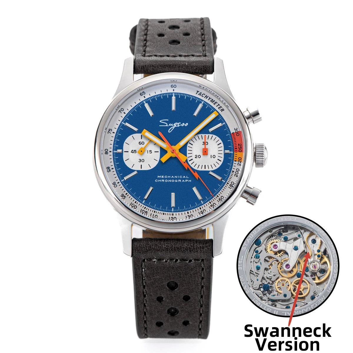 Sugess Men Mechanical Chronograph Seagull ST19