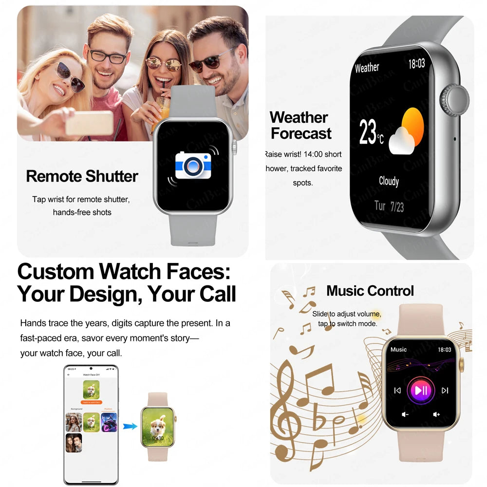 2025 New Smartwatch Men Android IOS Phone 1.9"HD Screen Waterproof Smart Watch Women