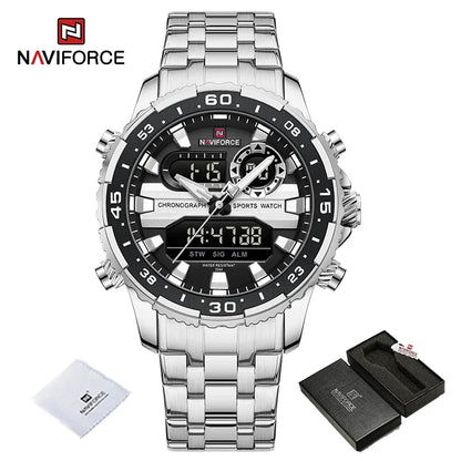 NAVIFORCE NF9234 Original Trend Brand LCD Display Analog Digital Quartz Man Luminous Wristwatch