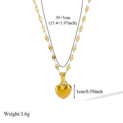EILIECK 316L Stainless Steel Heart Love Necklace Bracelets Earrings Set For Women New Trendy 18K Gold Plated Waterproof Jewelry