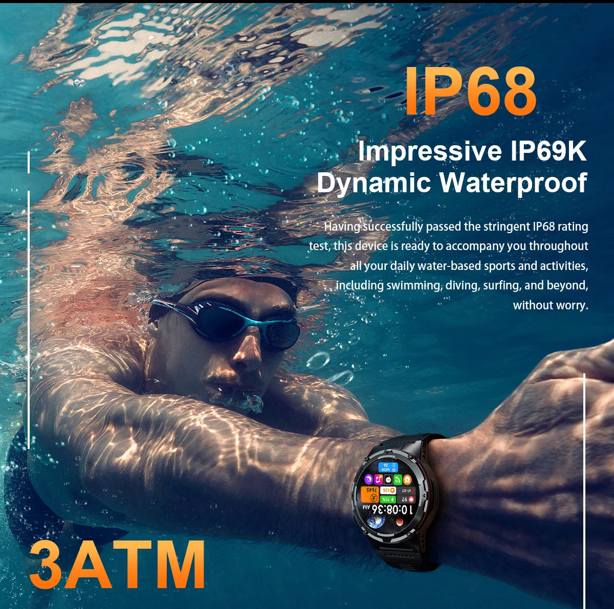 2025 New T-Rex 3 GPS Track Smart Watch Men 3ATM Waterproof UV Infrared 1.39-inch NFC Bluetooth Call Heart Rate Sport Smart Watch