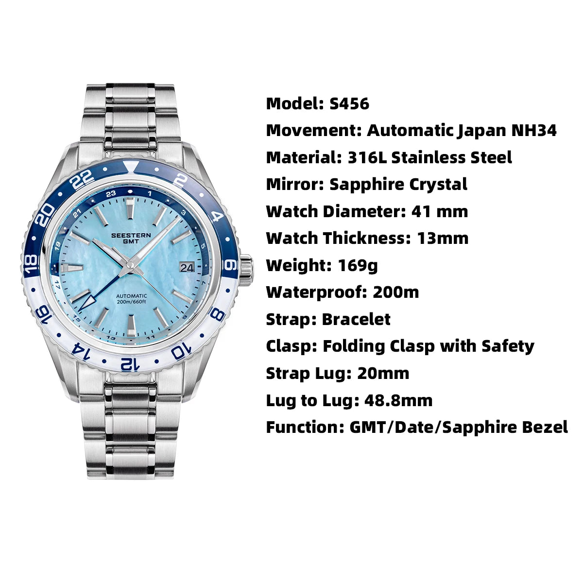 SEESTERN S456 GMT Automatic Watch 