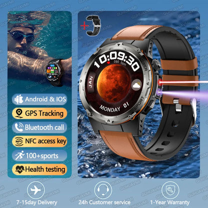 2025 New T-Rex 3 GPS Track Smart Watch Men 3ATM Waterproof UV Infrared 1.39-inch NFC Bluetooth Call Heart Rate Sport Smart Watch
