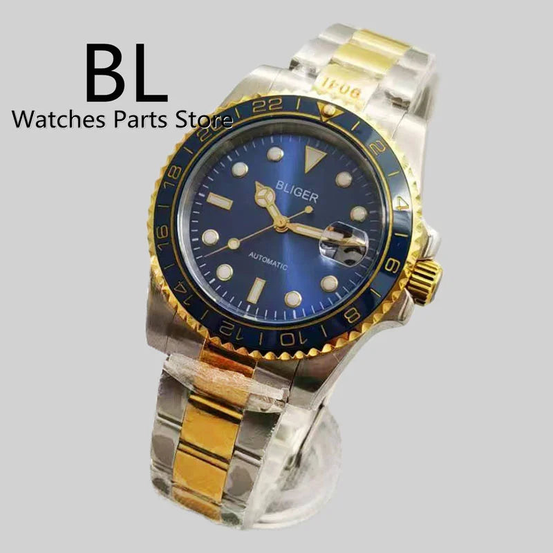 BLIGER 40mm Luxury Diver sapphire crystal