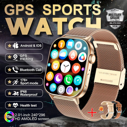 2025 New For Huawei GPS 2.01" HD AMOLED Screen Ultra NFC Series Smart Watch Men Heart Rate BT Call Fitness Smart Bracelet ladies