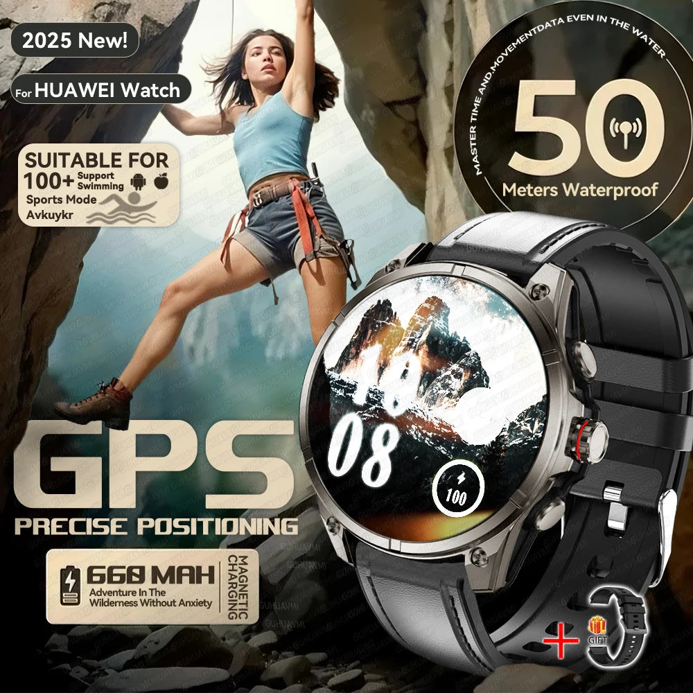 Urban Gear 2025 New Premium GPS Smart Watch Outdoor Altimeter Barometer AMOLED Screen Built-in