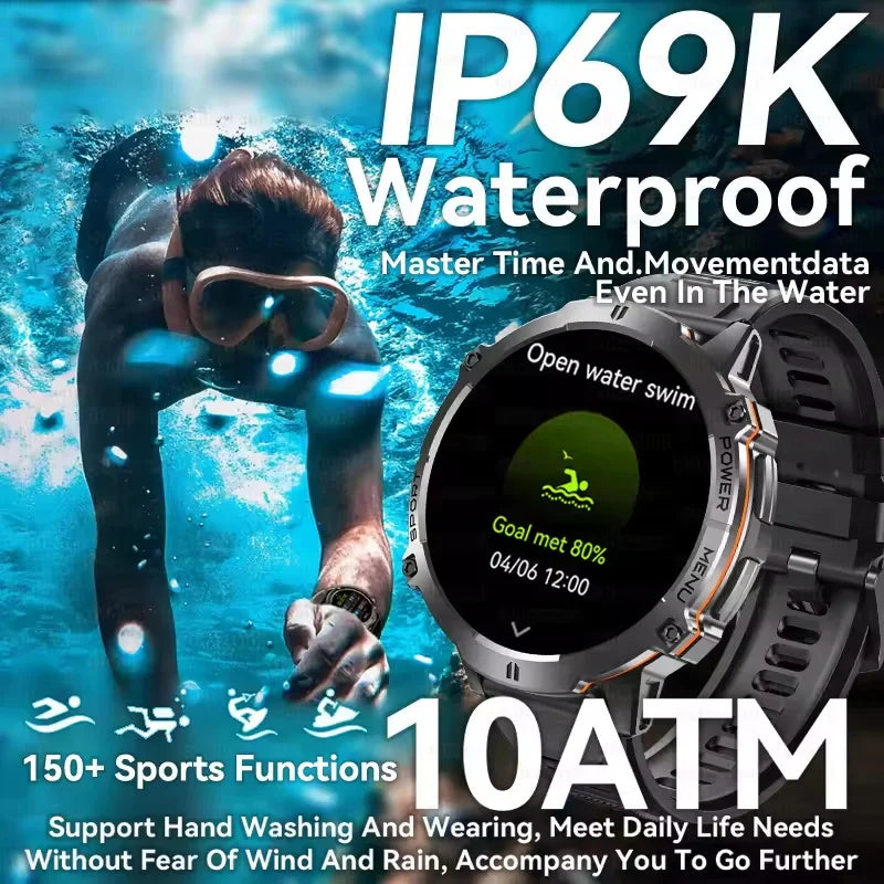Outdoor Military Smartwatch — 1.73 AMOLED 10 ATM 1000 mAh