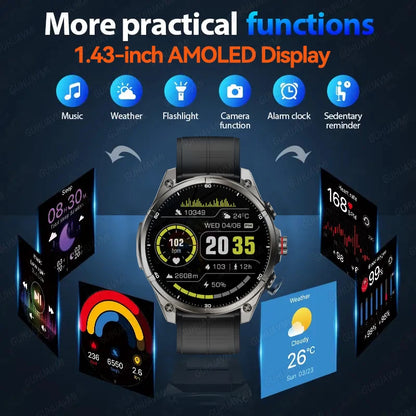 Urban Gear 2025 New Premium GPS Smart Watch Outdoor Altimeter Barometer AMOLED Screen Built-in