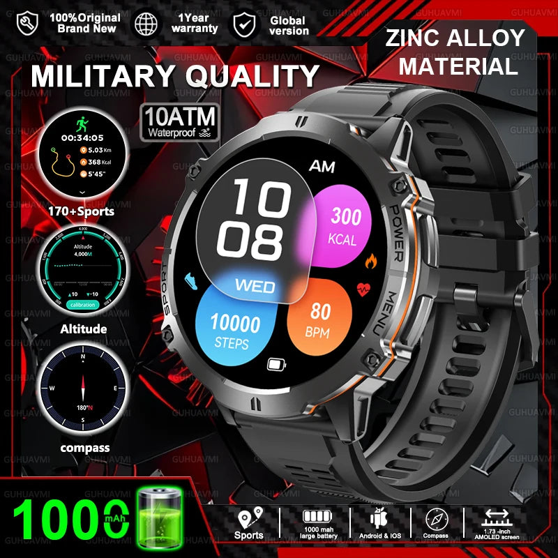 2025 Men’s Tactical Smart Watch