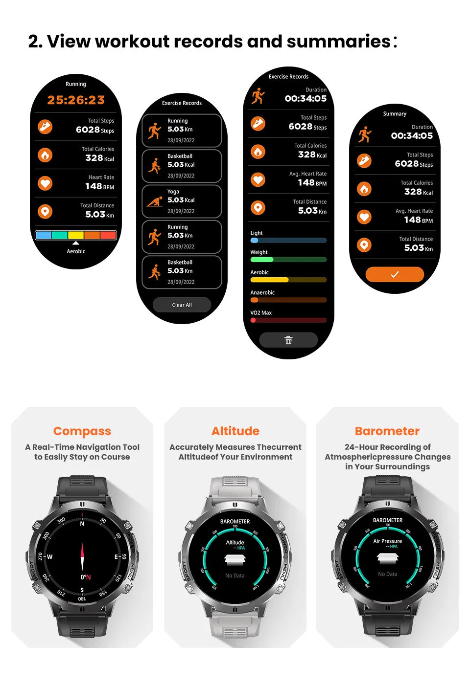 2025 Men’s Tactical Smart Watch