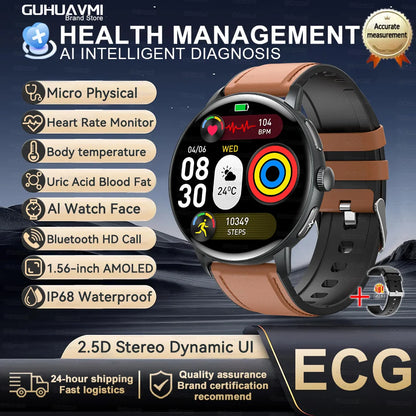 2025 AI Health Smartwatch — Body Fat ECG + PPG BP SpO