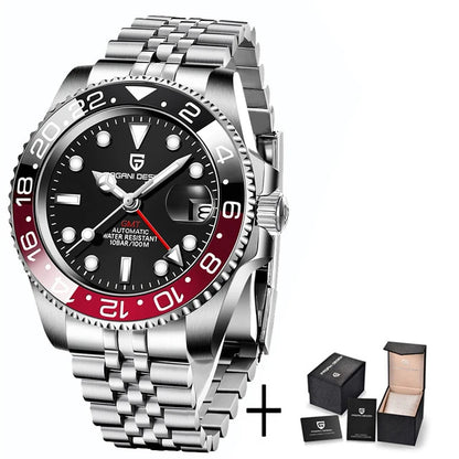 2024 New PAGANI DESIGN Luxury Men Mechanical Watches Stainless Steel GMT Watch Top Brand Sapphire Glass