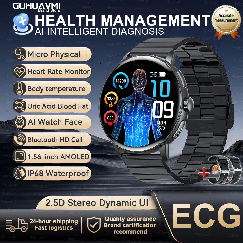 2025 AI Health Smartwatch — Body Fat ECG + PPG BP SpO
