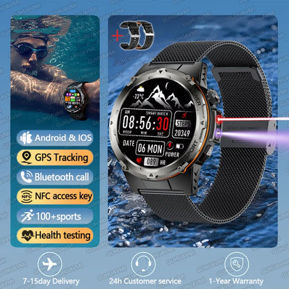 2025 New T-Rex 3 GPS Track Smart Watch Men 3ATM Waterproof UV Infrared 1.39-inch NFC Bluetooth Call Heart Rate Sport Smart Watch