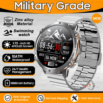 Outdoor Military Smartwatch — 1.73 AMOLED 10 ATM 1000 mAh