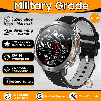 Outdoor Military Smartwatch — 1.73 AMOLED 10 ATM 1000 mAh
