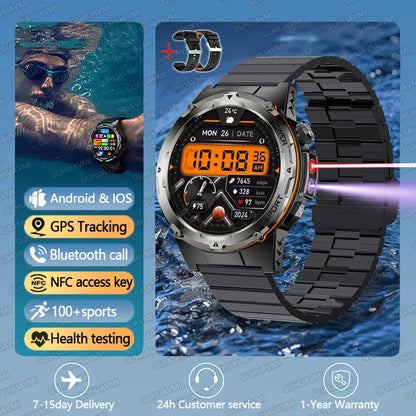 2025 New T-Rex 3 GPS Track Smart Watch Men 3ATM Waterproof UV Infrared 1.39-inch NFC Bluetooth Call Heart Rate Sport Smart Watch