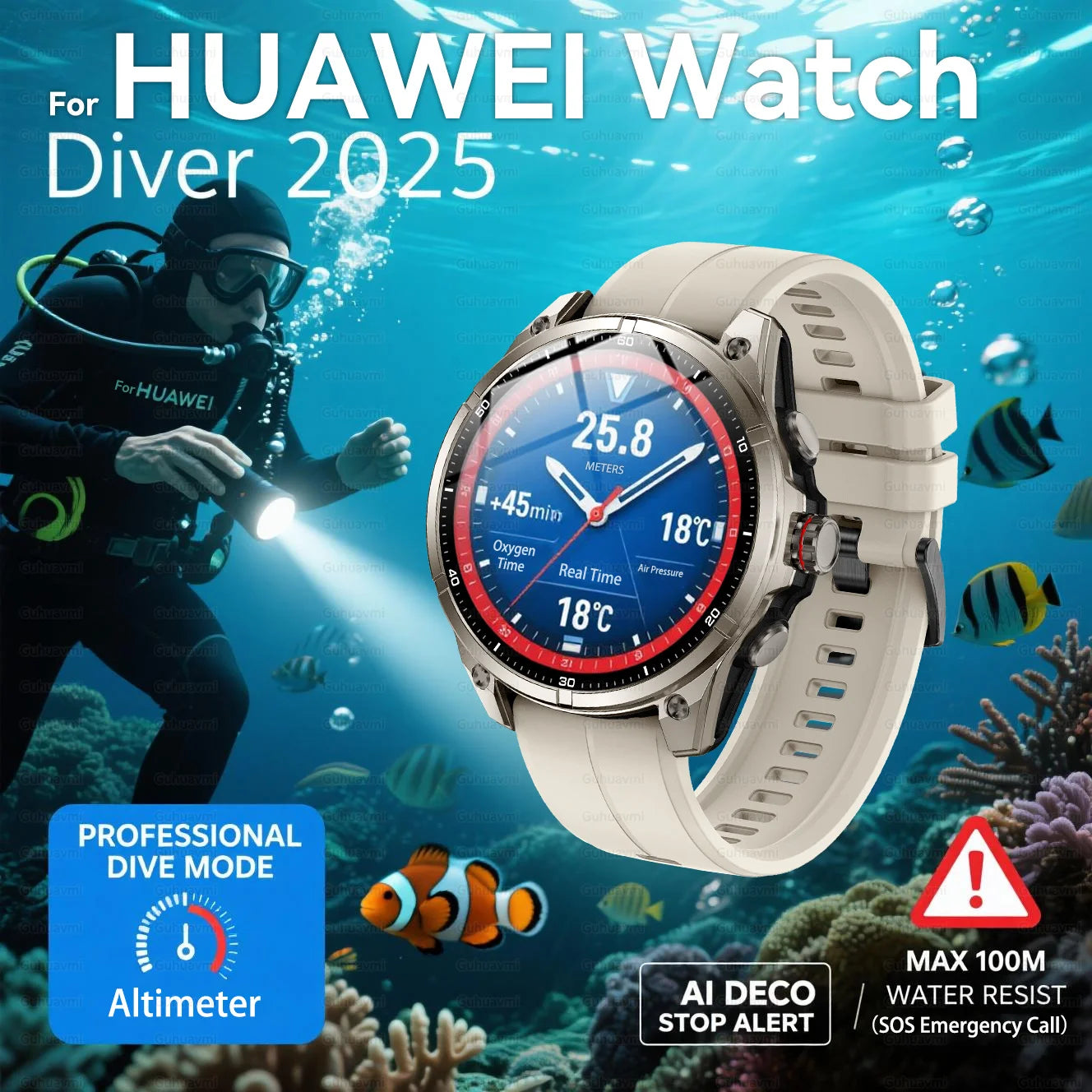 Urban Gear 2025 New Premium GPS Smart Watch Outdoor Altimeter Barometer AMOLED Screen Built-in