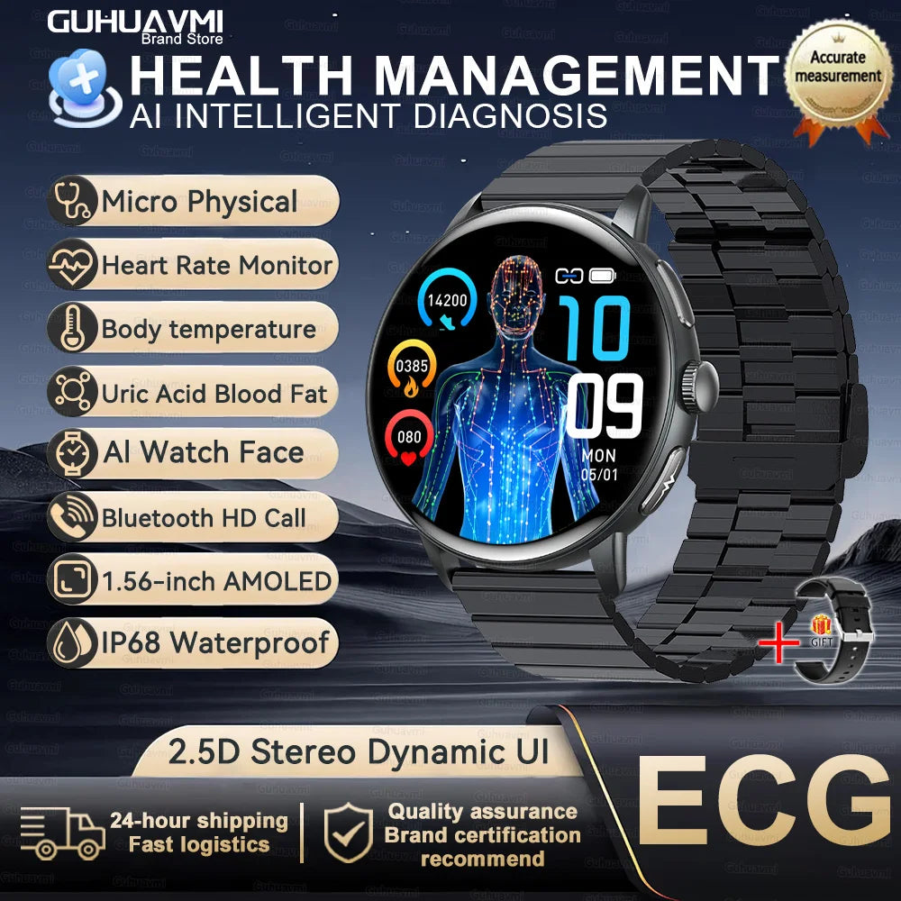 2025 AI Health Smartwatch — Body Fat ECG + PPG BP SpO
