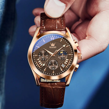 Urban Gear  Men’s Luxury Quartz Watch – Waterproof, Leather Strap