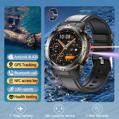 2025 New T-Rex 3 GPS Track Smart Watch Men 3ATM Waterproof UV Infrared 1.39-inch NFC Bluetooth Call Heart Rate Sport Smart Watch