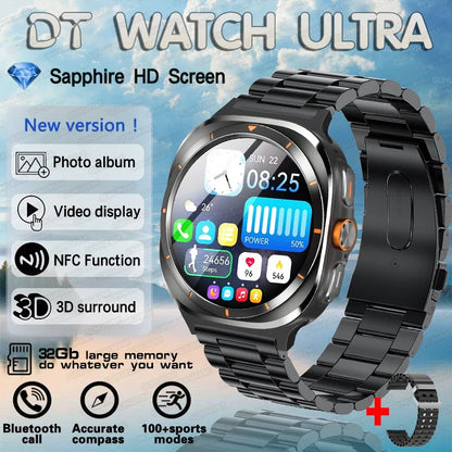 2025 New Watch 7 Ultra Smart Watch Men 32GB Memory Video GPS NFC 47mm AMOLED Fitness