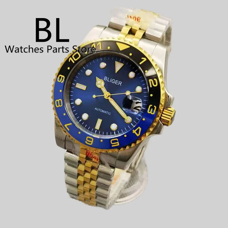 BLIGER 40mm Luxury Diver sapphire crystal