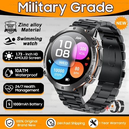 Outdoor Military Smartwatch — 1.73 AMOLED 10 ATM 1000 mAh