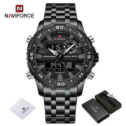 NAVIFORCE NF9234 Original Trend Brand LCD Display Analog Digital Quartz Man Luminous Wristwatch