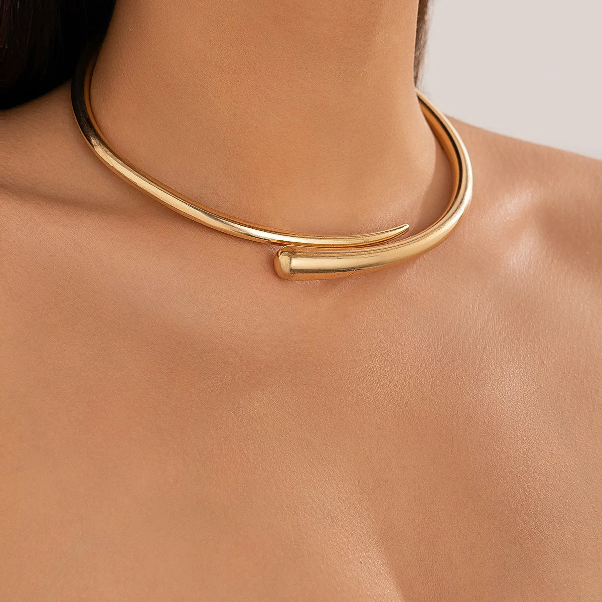 KMVEXO Irregular Water Drop Open Torques Choker Necklace Bracelet Set Women Adjustable Collar Necklaces Goth Grunge Jewelry Sets