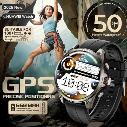Urban Gear 2025 New Premium GPS Smart Watch Outdoor Altimeter Barometer AMOLED Screen Built-in