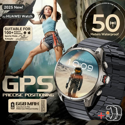 Urban Gear 2025 New Premium GPS Smart Watch Outdoor Altimeter Barometer AMOLED Screen Built-in
