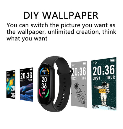 M6 Smart Watch Men Women Fitness Smart Bracelet Sports Band Multi-function Watches