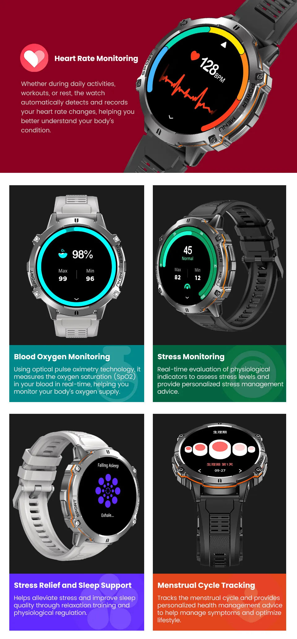 2025 Men’s Tactical Smart Watch