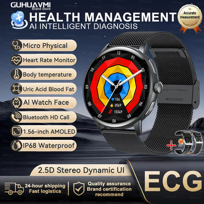 2025 AI Health Smartwatch — Body Fat ECG + PPG BP SpO