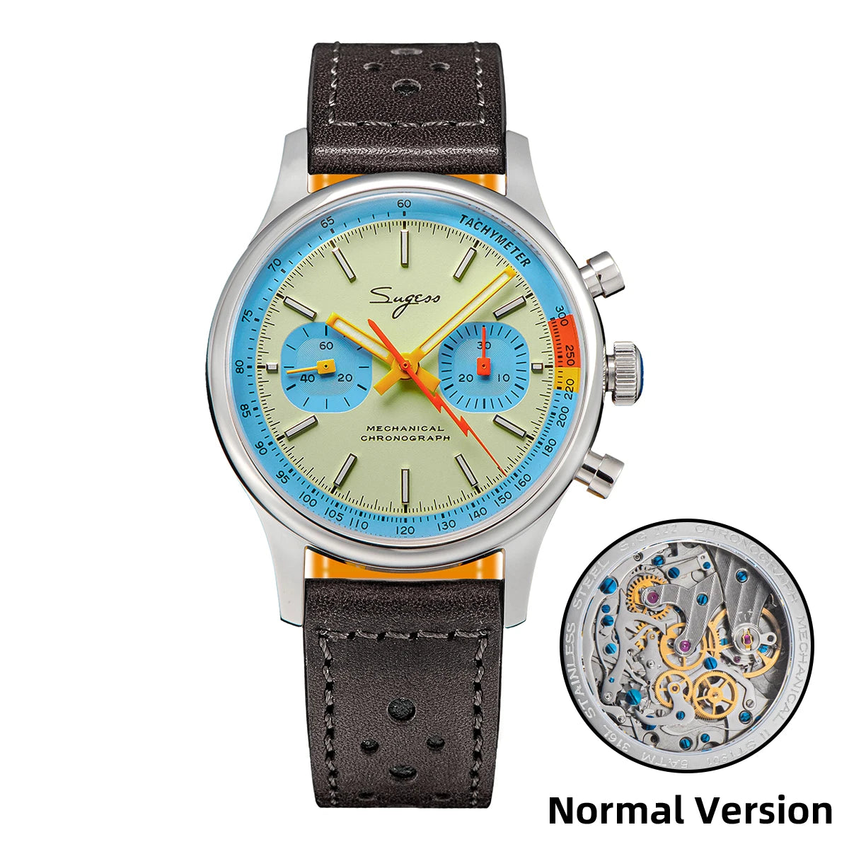 Sugess Men Mechanical Chronograph Seagull ST19