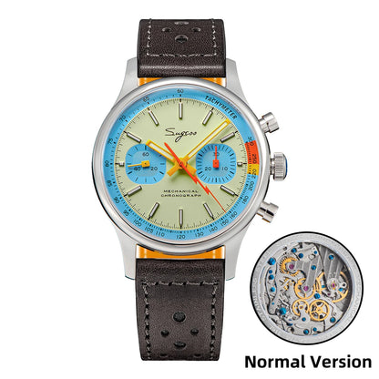 Sugess Men Mechanical Chronograph Seagull ST19