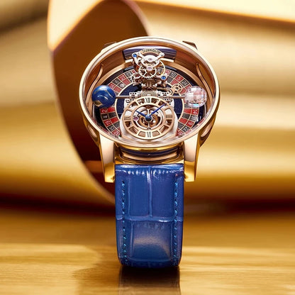 2024 PINDU DESIGN Men Watches Top Brands Luxury Celestial Series Roulette Creative Watch Quartz Wristwatch Montre Homme