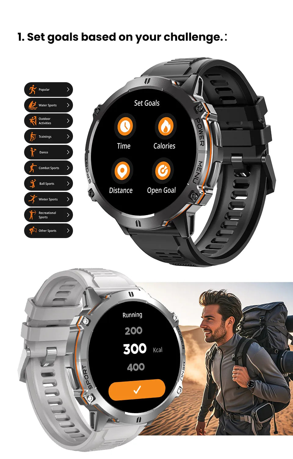 2025 Men’s Tactical Smart Watch