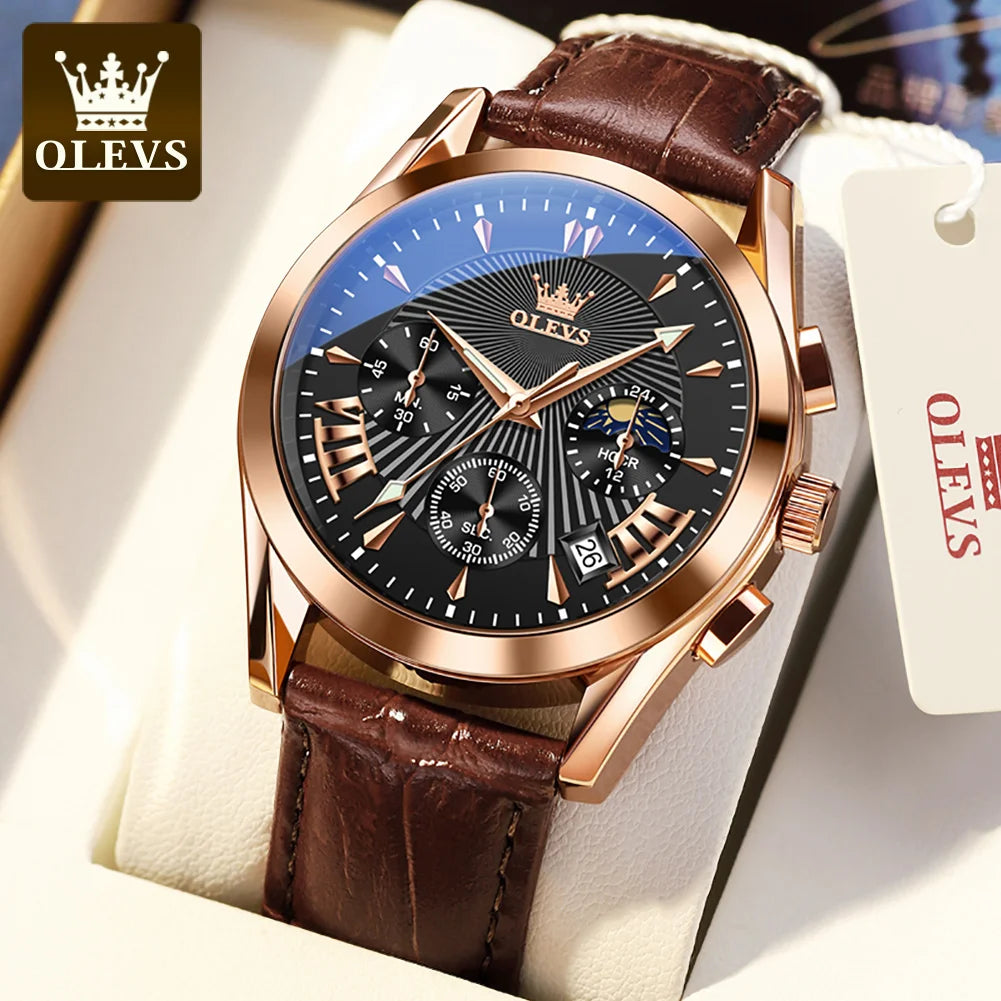 Urban Gear  Men’s Luxury Quartz Watch – Waterproof, Leather Strap