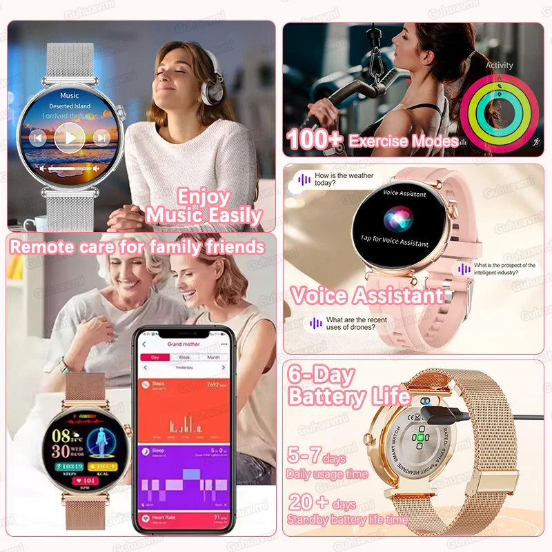 Slim Womens Health Smartwatch ECG with BP AMOLED Call Support