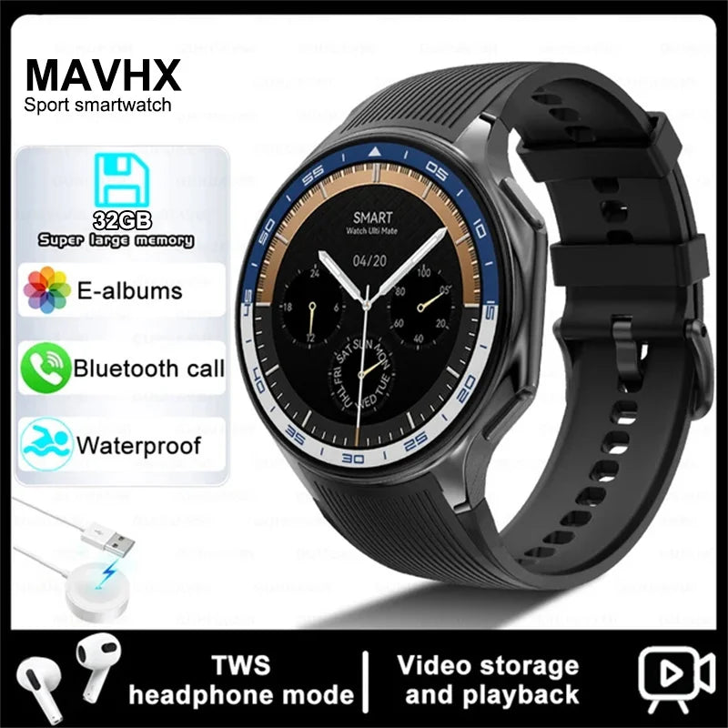 2025 AMOLED Smartwatch — 32GB HD Screen BT Call