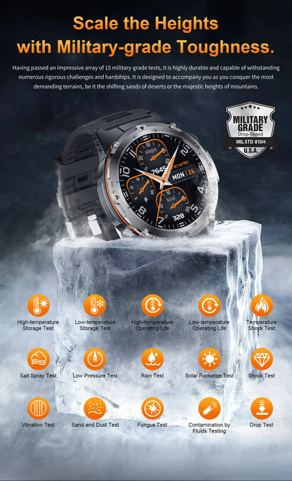 2025 New T-Rex 3 GPS Track Smart Watch Men 3ATM Waterproof UV Infrared 1.39-inch NFC Bluetooth Call Heart Rate Sport Smart Watch