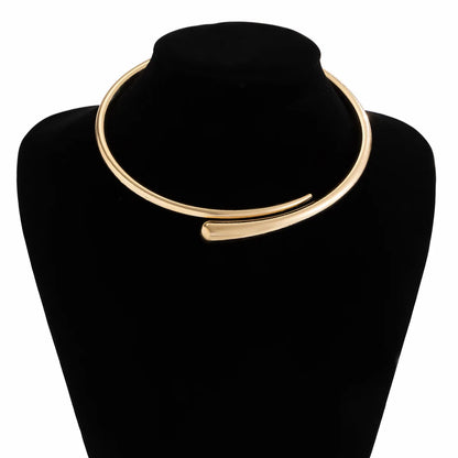 KMVEXO Irregular Water Drop Open Torques Choker Necklace Bracelet Set Women Adjustable Collar Necklaces Goth Grunge Jewelry Sets