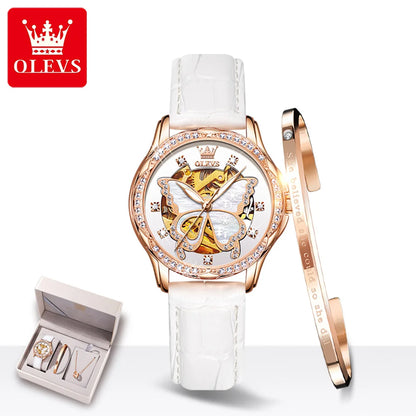 OLEVS 6622 Women's Watch Butterfly Dial Luxury Waterproof Mechanical Watch For Women Automatic Wristwatch