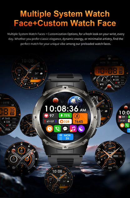2025 New T-Rex 3 GPS Track Smart Watch Men 3ATM Waterproof UV Infrared 1.39-inch NFC Bluetooth Call Heart Rate Sport Smart Watch