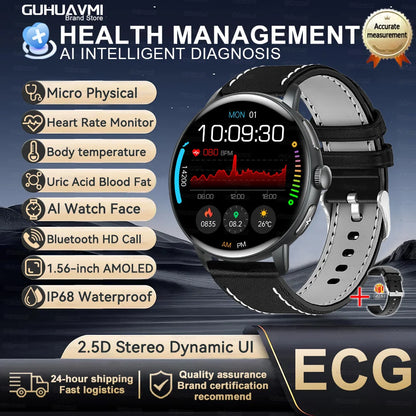 2025 AI Health Smartwatch — Body Fat ECG + PPG BP SpO